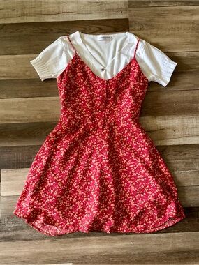 Forever 21 Red Floral Dress